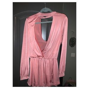 LONG SLEEVE DEEP V-NECK ROMPER